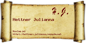 Hettner Julianna névjegykártya
